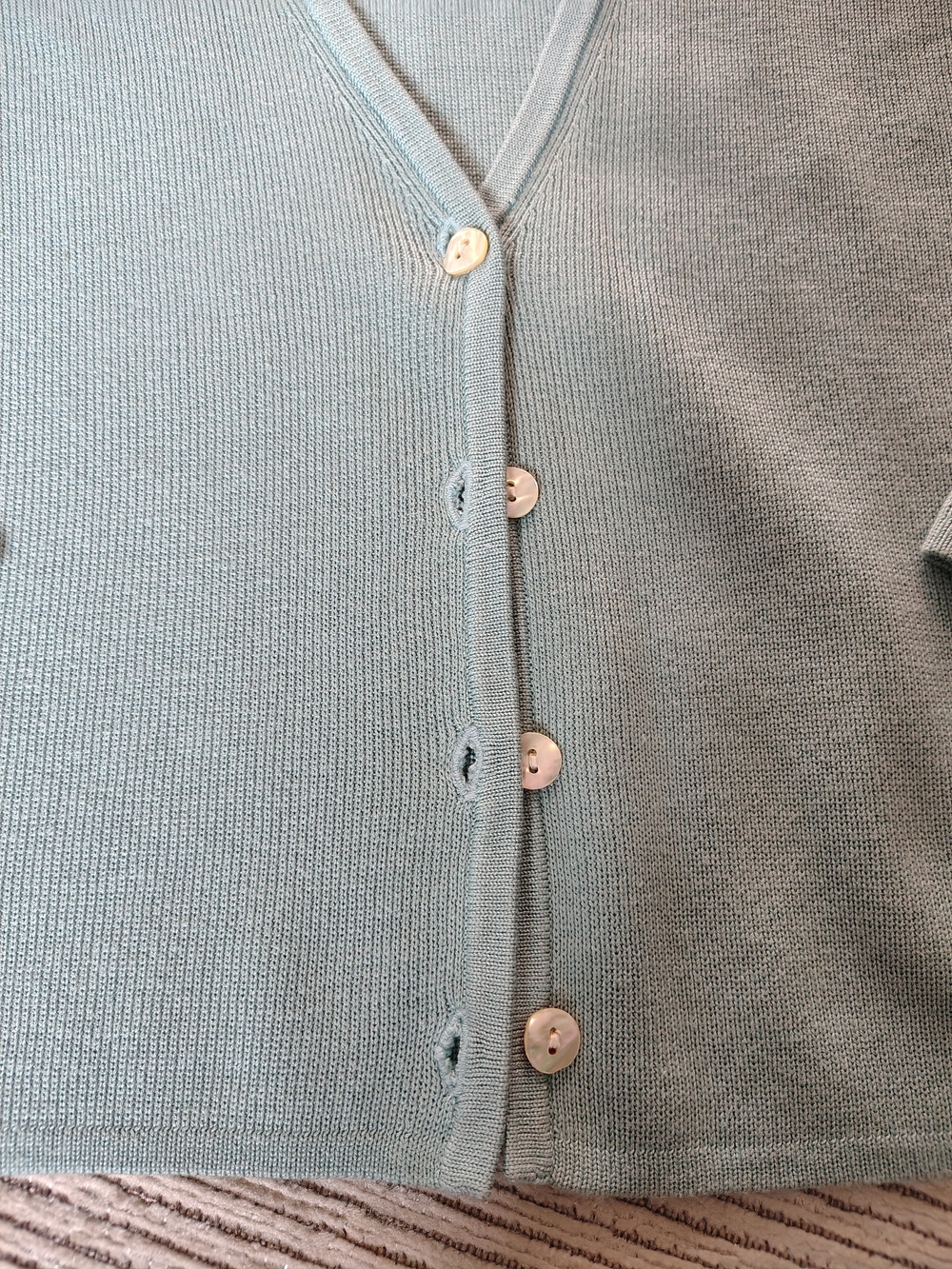 Tommy Bahama Light Teal Cotton-Silk Button Front Cardigan - Picture 4 of 7